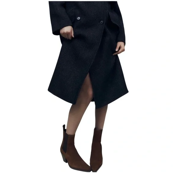 ZARA Brown Suede Heeled Ankle Boots in Sz 36 (6) - Picture 2 of 9